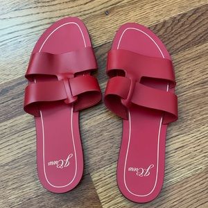 J Crew red summer sandals, size 8.5